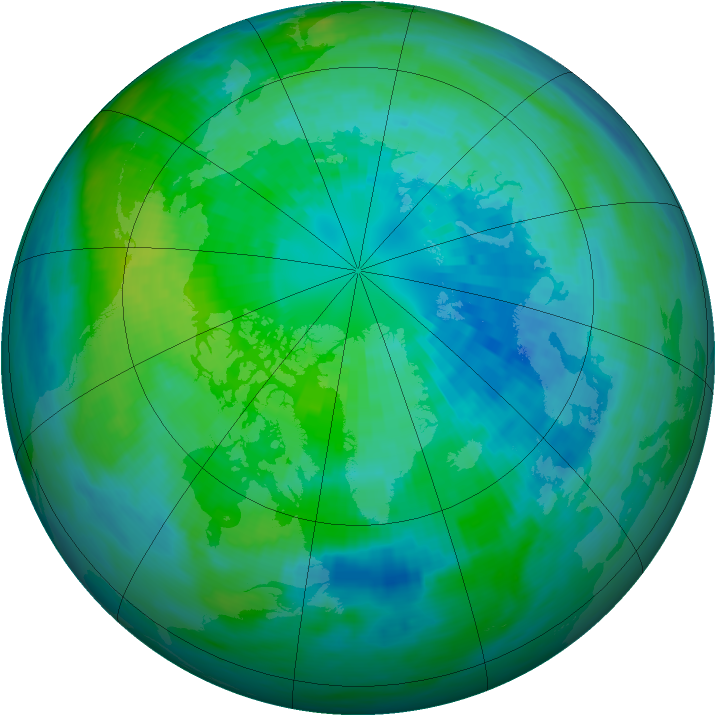 Arctic ozone map for 02 October 1990